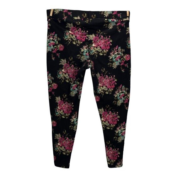 Torrid Womens 7/8 Leggings Black Floral Pull On Elastic Waist Plus Size 2 | 2X - Picture 2 of 13